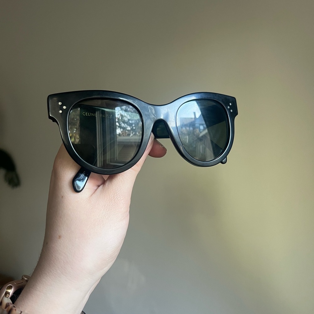 Celine Women's Round Black Sunglasses - Picture 3 of 15